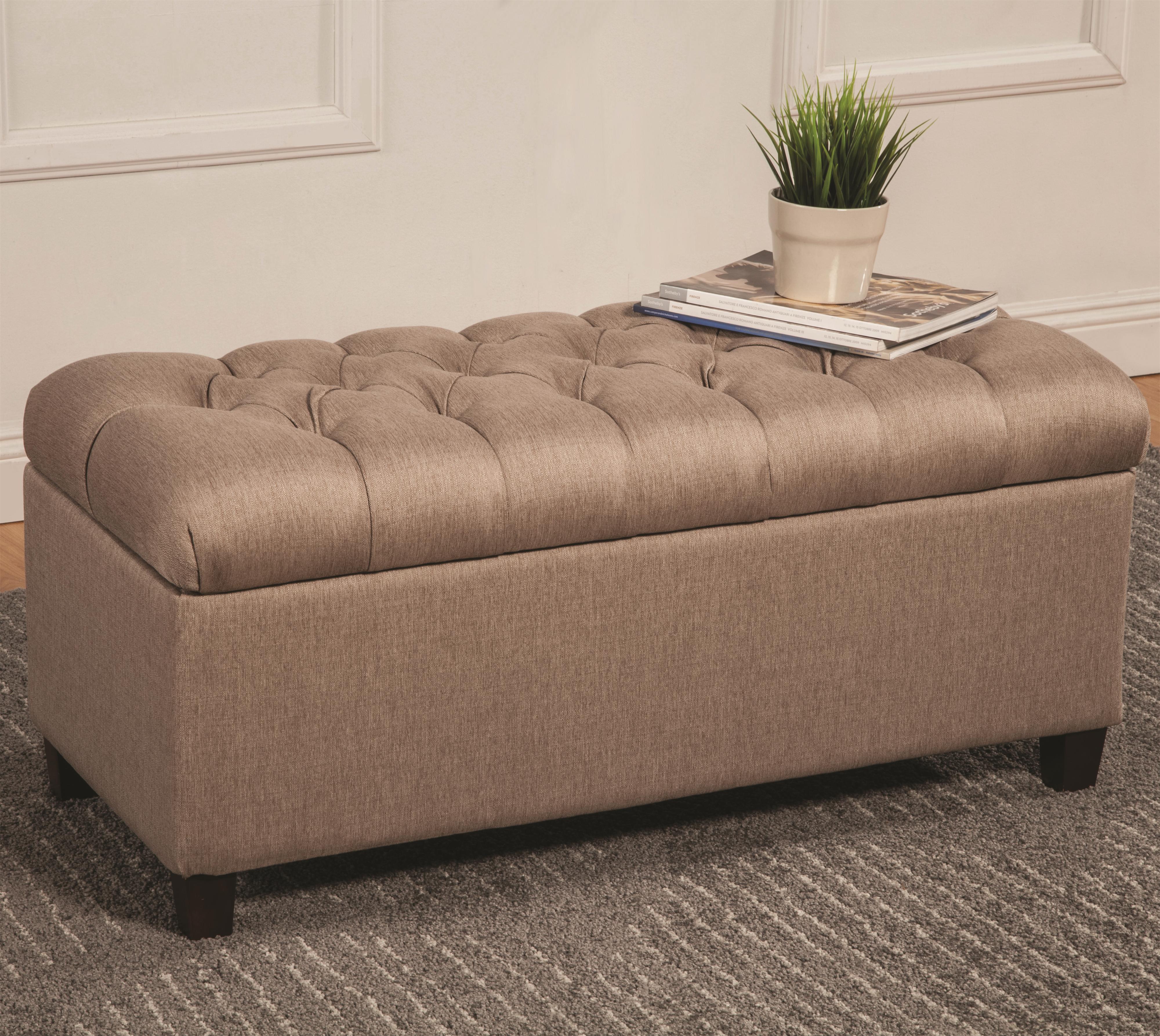 Coaster Ottomans 500064 Tufted Storage Bench Arwood s Furniture